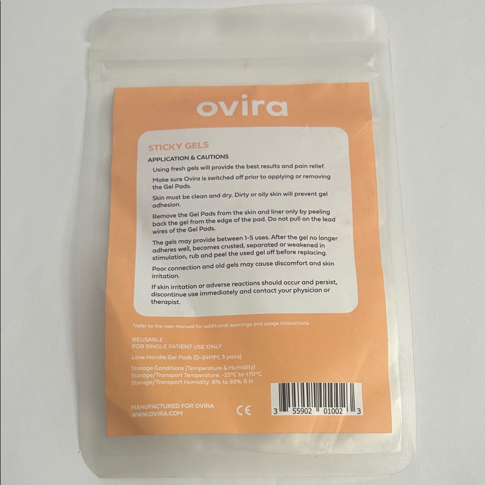 Ovira Sticky Gels for the tens unit  Love Handles gel Pads sealed